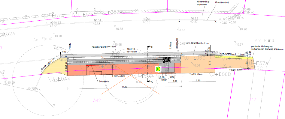 Lageplan Baumaßnahme Bushaltestelle